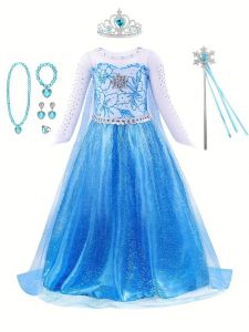 Obleka Elza Ledeno kraljestvo z dodatki